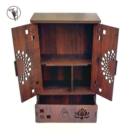 Laddu Gopal Ji Almirah | Wooden Mandir Storage Cabinet