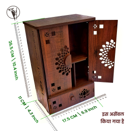 Laddu Gopal Ji Almirah | Wooden Mandir Storage Cabinet