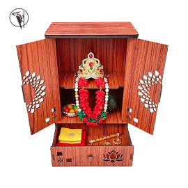 Laddu Gopal Ji Almirah | Wooden Mandir Storage Cabinet