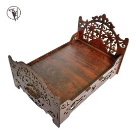 Laddu Gopal Ji Bed (Singhasan) Wooden | Janmashtami Mandir Decoration & Pooja Item