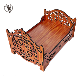 Laddu Gopal Ji Bed (Singhasan) Wooden | Janmashtami Mandir Decoration & Pooja Item