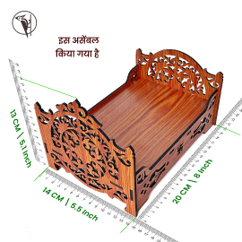 Laddu Gopal Ji Bed (Singhasan) Wooden | Janmashtami Mandir Decoration & Pooja Item