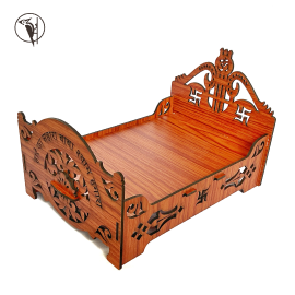 Laddu Gopal Ji Bed (Singhasan) Wooden | Janmashtami Mandir Decoration & Pooja Item