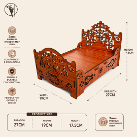 Laddu Gopal Ji Bed (Singhasan) Wooden | Janmashtami Mandir Decoration & Pooja Item