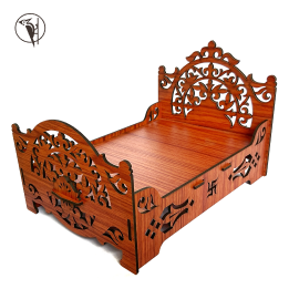 Laddu Gopal Ji Bed (Singhasan) Wooden | Janmashtami Mandir Decoration & Pooja Item