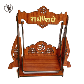 Premium Laddu Gopal Jhula for 0-6 No. Bal Gopal | Wooden MDF Pooja Swing