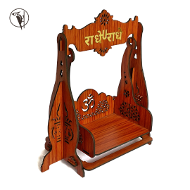 Premium Laddu Gopal Jhula for 0-6 No. Bal Gopal | Wooden MDF Pooja Swing