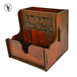 Compact MDF Desk Organizer with Pen Holder, Visiting Card Stand & Mobile Holder