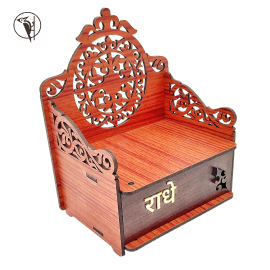 Laddu Gopal Singhasan Light & Dark Wooden Sofa Set | Mandir Decoration Seat