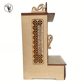 Wooden MDF Pooja Mandir for Home Wall | Triple Layer Temple with Drawer & LED Light Slot